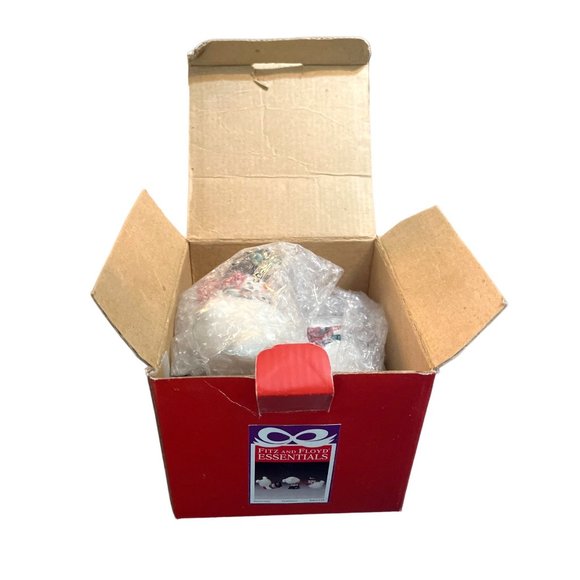 Vtg Fitz and Floyd Snowman Tumblers Ceramic Frosty Top Hat - Picture 5 of 6